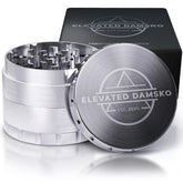 Elevated Damsko grinder in brushed stainless steel for durable daily seasoning.