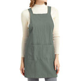 ELEZAY apron front view with pockets for convenient cooking and crafting.