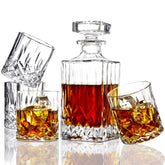 ELIDOMC Italian crystal decanter 35oz with stopper for elegant home bar display