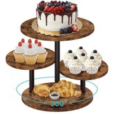 ELITEROO 4-tier round cupcake tower stand displaying desserts with elegant farmhouse charm.