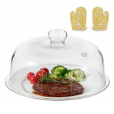 EliteVibe 10inch glass microwave splatter cover top view protects counter and heats evenly.