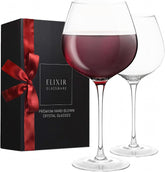 ELIXIR GLASSWARE hand blown white wine elliptical 22oz glass enhances clarity and aroma.