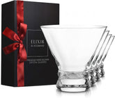 ELIXIR GLASSWARE stemless martini glasses set in hand-blown crystal for elegant entertaining.