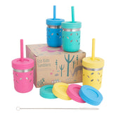 Elk and Friends 10oz mason jar with sleeve, kid-friendly durability for everyday drinks.