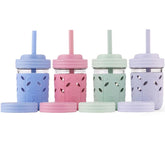 Elk and Friends 8oz glass mason jar with sleeve for kid-friendly durability