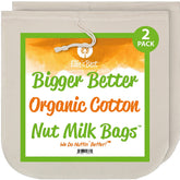 Ellie's Best nut milk bag close-up exterior showing durable organic cotton