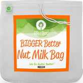 Ellie's Best Pro XL Nut Milk Bag with wide opening for easy loading and pouring.