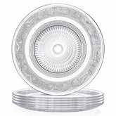 Elsjoy embossed plate with diamond center for elegant dining