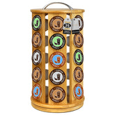 ELTOW bamboo K-Cup carousel stand keeps pods organized and accessible.