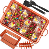 ElvesHome brownie pan with detachable divider for uniform portions