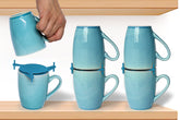 ELYPRO Mug Stackers blue pack front offer compact cabinet storage for small kitchens.