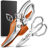 Emojoy two-piece kitchen scissors set for versatile prep and easy handling.