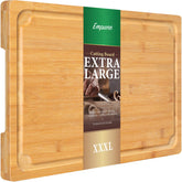 Empune 3XLarge bamboo cutting board top view, large prep surface for meals