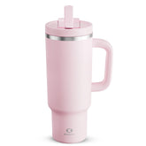 ENCOOL 40oz tumbler with handle and straw; spill-free sipping on the go.