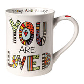 Enesco You Are Loved mug front message adds daily encouragement during coffee breaks.