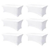 Enjoyidea 6ft white fitted table cover on a table for a professional event look