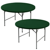 Enjoyidea fitted round table cover hunter green 60-inch for stable event setup