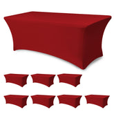 Enjoyidea Spandex table cover on a 6ft table for a sleek, wrinkle-free look.