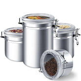 ENLOY wide-opening 28 oz canister with clear lid for easy scooping and visibility