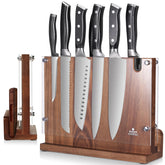 ENOKING magnetic knife block front view showing organized knives for quick access.