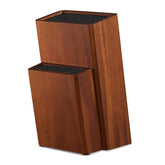 ENOKING universal knife block on counter protects blades and keeps knives organized.