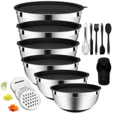 Envtek 20-piece mixing bowls set with lids for organized meal prep