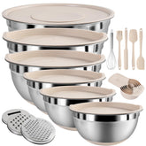 ENVTEK mixing bowls with airtight lids set for organized storage and fresh prep.