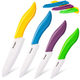 Eocogup ceramic knife set with color coded sheaths for organized meal prep