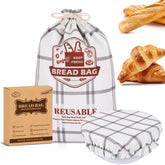 EOMEOH bread bag for artisanal sourdough preserves freshness with plaid design