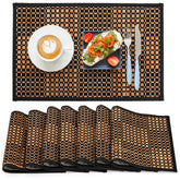Eorbow bamboo placemats 8-pack with natural grain for family meals
