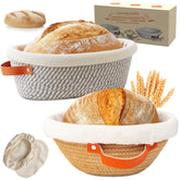 ERABAY Banneton round 9-inch basket with natural rope for even fermentation and shape