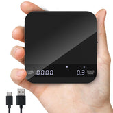 ERAVSOW Coffee Scale front view shows a compact home barista setup.