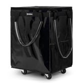 EROBSKJ large black grocery bag on wheels with zipper closure for secure carry