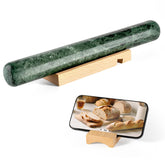 Erongoo marble French rolling pin in Indian green for precise 12-inch dough rolling.