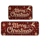 Erweicet Christmas kitchen rug with snowflakes design for festive entryways and quick cleanup.