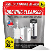 Escentile 1lb no-rinse brewing cleanser packaging for quick homebrew prep