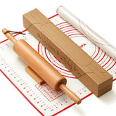 ESDOPA Classic Wood Rolling Pin with wood base offers a smooth burr-free rolling experience.