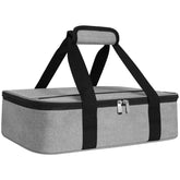 Esouler insulated casserole carrier outer dimensions show fit for 9x13-inch dishes