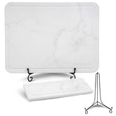 Essencoso stone drying mat on kitchen counter shows marble design and excellent absorbency.