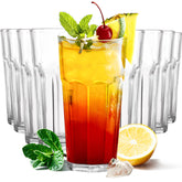 Etolies highball glasses with ribbed design for secure grip during entertaining