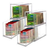 Ettrick tea bag organizer in a clear drawer for quick tea prep.