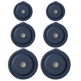 EuChoiz Pyrex 2-cup lid in dark blue with airtight seal.