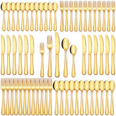 EUIRIO gold silverware set with 12 dinner forks for elegant family meals