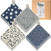 Eulnars Swedish Dishcloths 8-pack organized storage and colorful patterns.