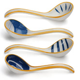 Evannt ceramic Japanese-style spoon with long handle for pho and ramen