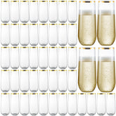 EventPartener 48-pack stemless champagne flutes with gold rim for stylish toasts
