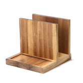EVERBBKING wooden napkin holder with salt and pepper shakers keeps condiments neatly organized.