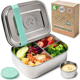 Everusely Bento Box Green 27oz for on-the-go meals with sturdy stainless steel