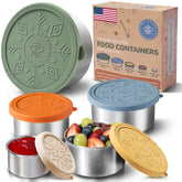 Everusely stainless steel containers with lids, 5-piece set, keep meals organized for portable use.
