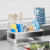 Ewaiira sink caddy sponge holder shows organized counter space for quick access